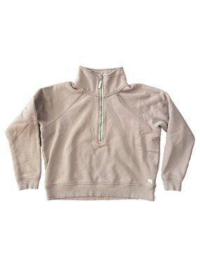 Vuori Restore Half Zip Organic Cotton Fleece Pullover Soft Mauve $118 Sz Small